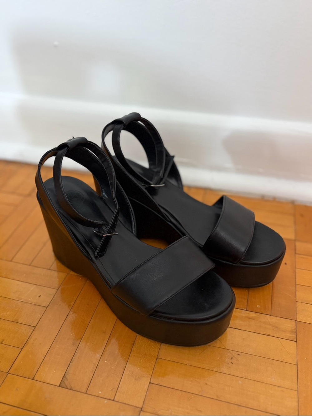 Urban Outfitters Black Platform Wedge Sandals